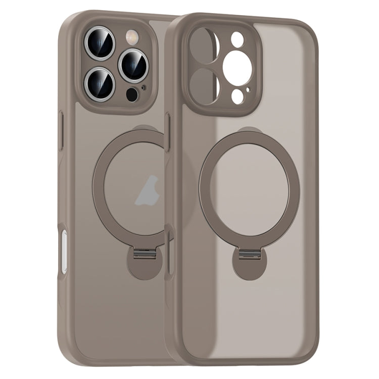 For iPhone 13 Pro Matte Texture 360 Degree Rotary Tone Holder MagSafe Phone Case