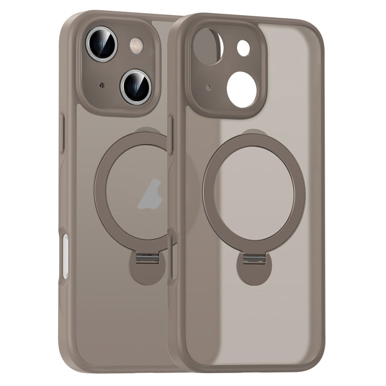 For iPhone 13 Matte Texture 360 Degree Rotary Tone Holder MagSafe Phone Case
