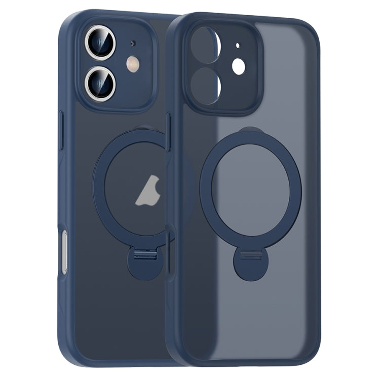 For iPhone 12 Matte Texture 360 Degree Rotary Tone Holder MagSafe Phone Case