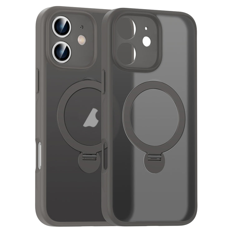 For iPhone 12 Matte Texture 360 Degree Rotary Tone Holder MagSafe Phone Case
