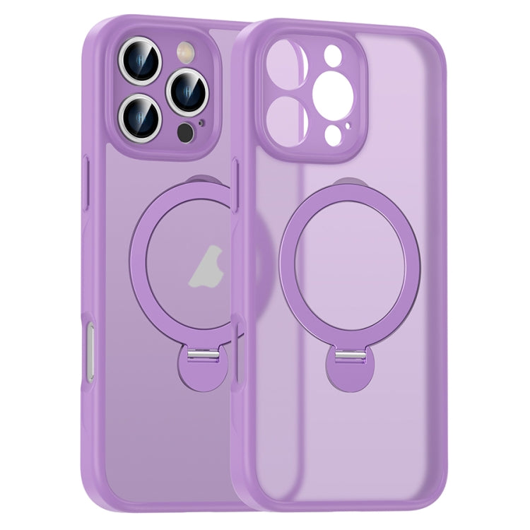 For iPhone 12 Pro Max Matte Texture 360 Degree Rotary Tone Holder MagSafe Phone Case