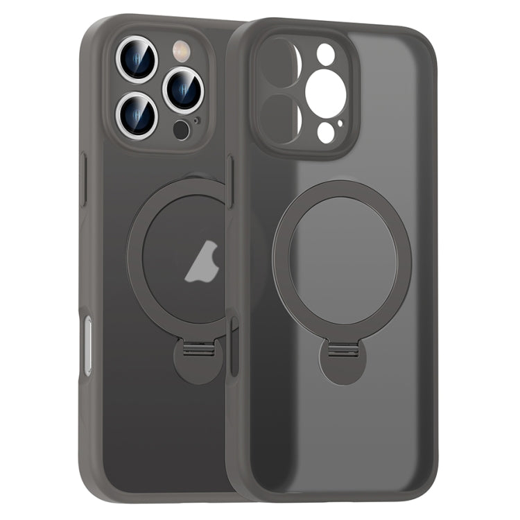 For iPhone 12 Pro Matte Texture 360 Degree Rotary Tone Holder MagSafe Phone Case