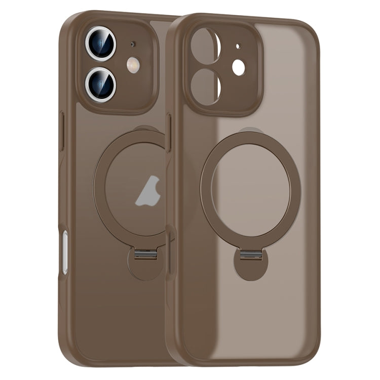 For iPhone 11 Matte Texture 360 Degree Rotary Tone Holder MagSafe Phone Case