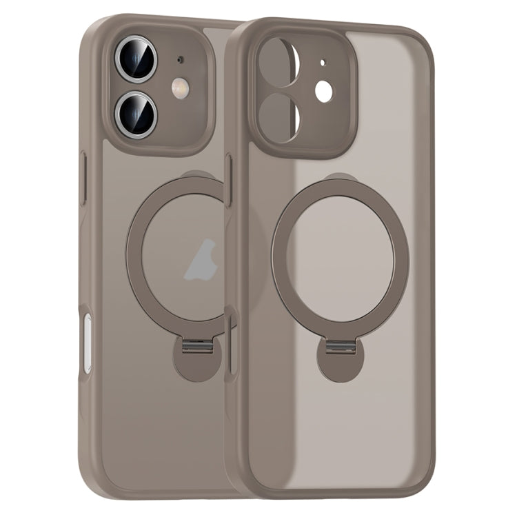 For iPhone 11 Matte Texture 360 Degree Rotary Tone Holder MagSafe Phone Case