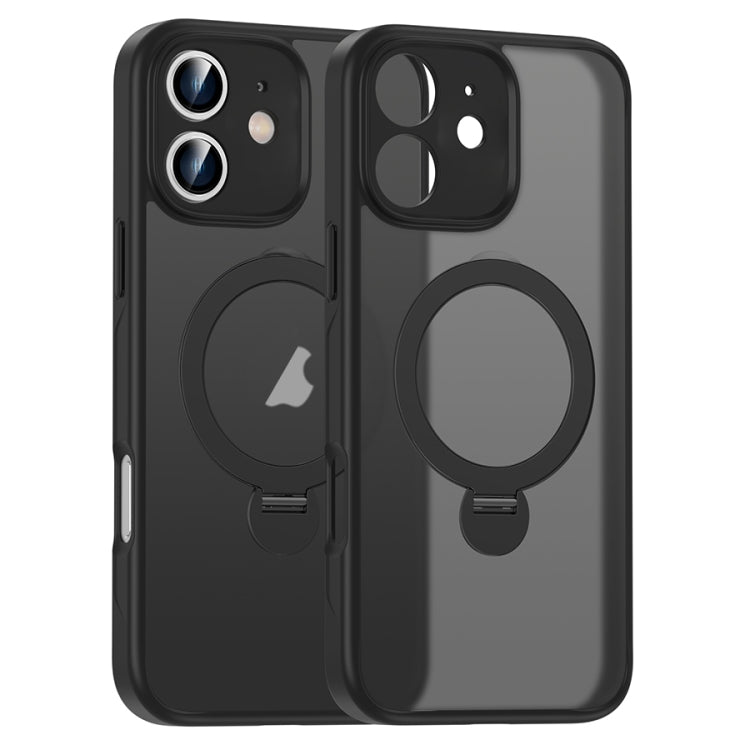 For iPhone 11 Matte Texture 360 Degree Rotary Tone Holder MagSafe Phone Case