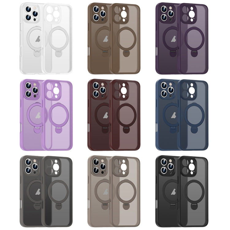 For iPhone 12 Pro Max Matte Texture 360 Degree Rotary Tone Holder MagSafe Phone Case