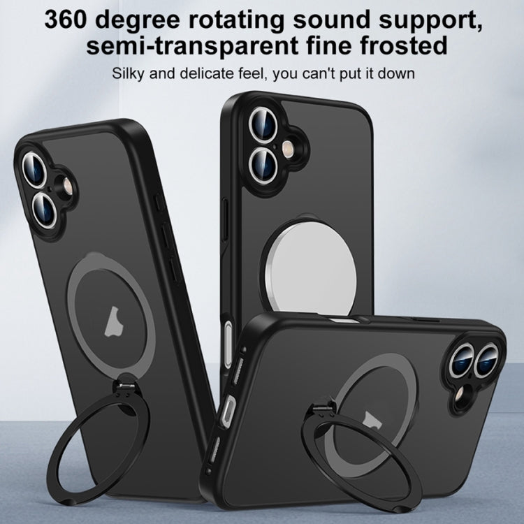 For iPhone 12 Pro Max Matte Texture 360 Degree Rotary Tone Holder MagSafe Phone Case