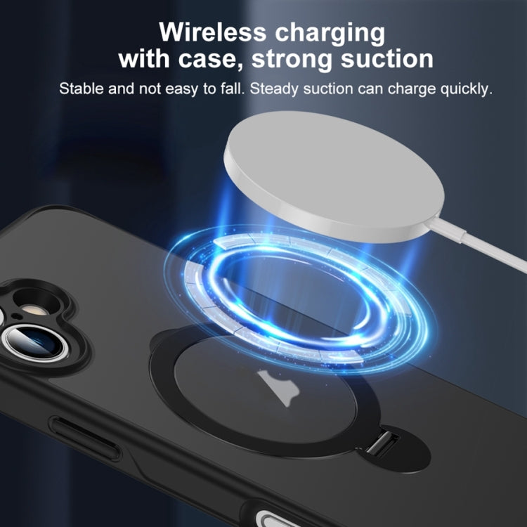 For iPhone 12 Pro Max Matte Texture 360 Degree Rotary Tone Holder MagSafe Phone Case