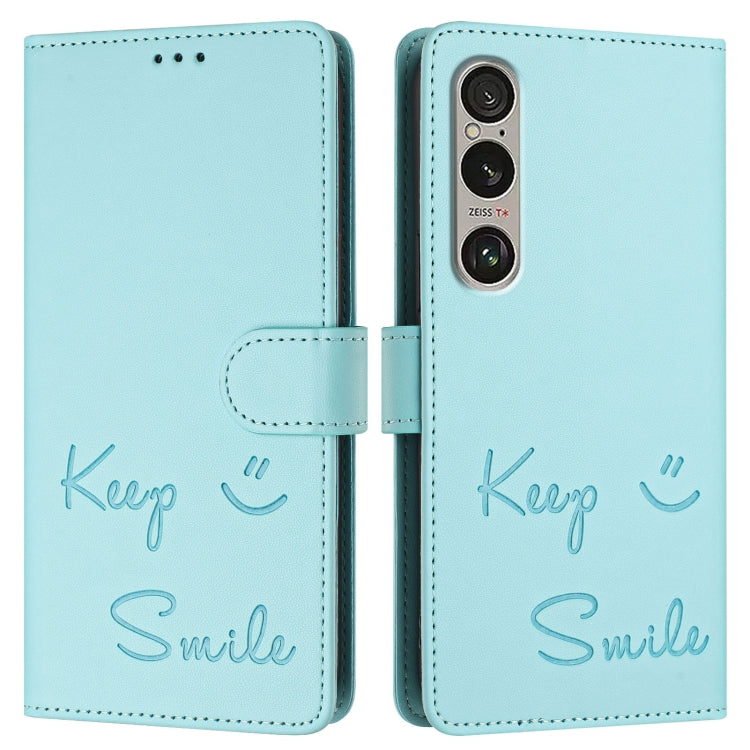 For Sony Xperia 1 VI Smile Embossing RFID Leather Phone Case
