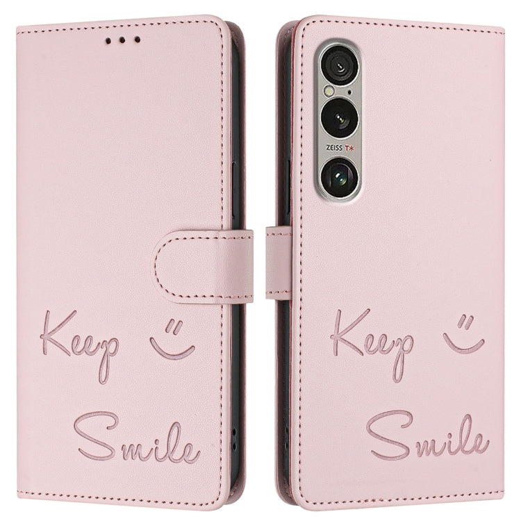 For Sony Xperia 1 VI Smile Embossing RFID Leather Phone Case