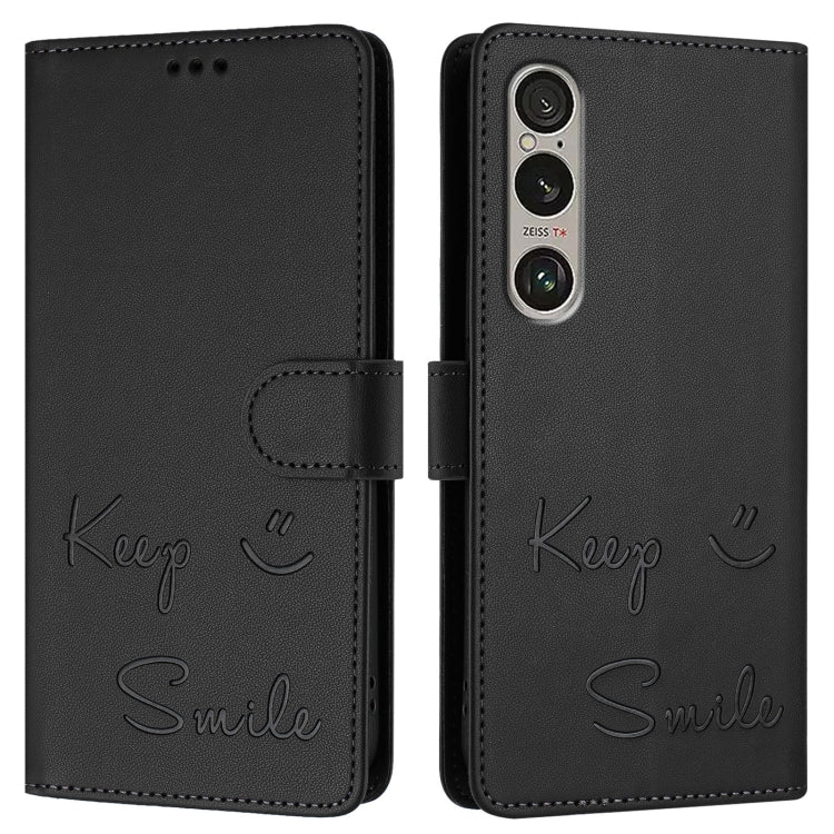 For Sony Xperia 1 VI Smile Embossing RFID Leather Phone Case