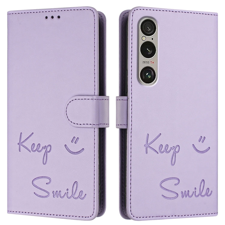 For Sony Xperia 1 VI Smile Embossing RFID Leather Phone Case