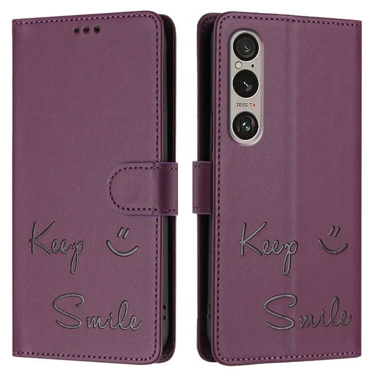 For Sony Xperia 1 VI Smile Embossing RFID Leather Phone Case