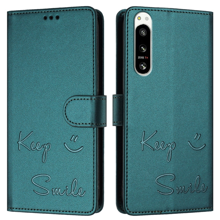 For Sony Xperia 5 IV Smile Embossing RFID Leather Phone Case