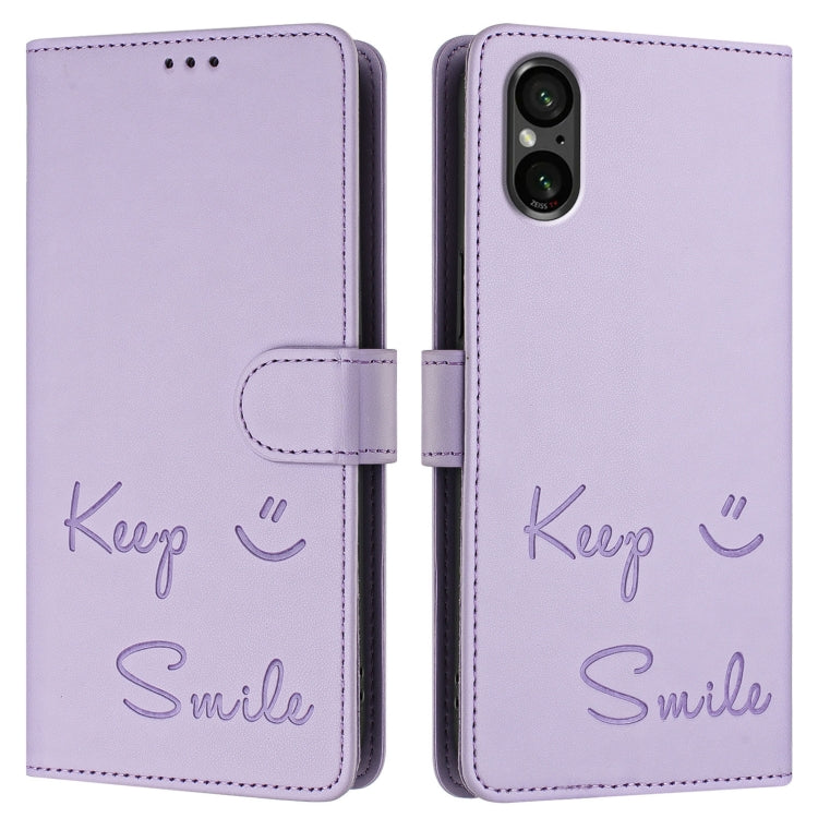 For Sony Xperia 5 VI Smile Embossing RFID Leather Phone Case