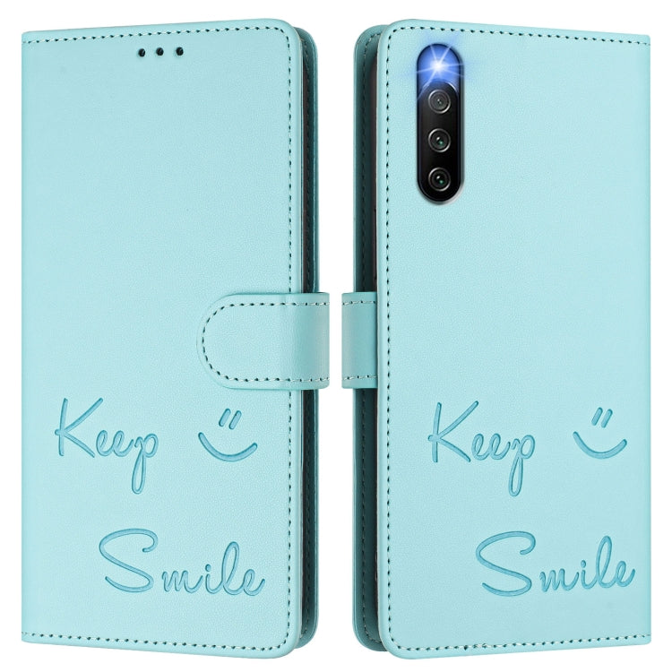 For Sony Xperia 10 IV Smile Embossing RFID Leather Phone Case