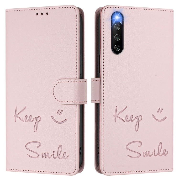 For Sony Xperia 10 IV Smile Embossing RFID Leather Phone Case