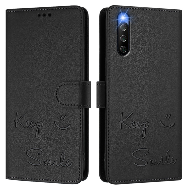 For Sony Xperia 10 IV Smile Embossing RFID Leather Phone Case