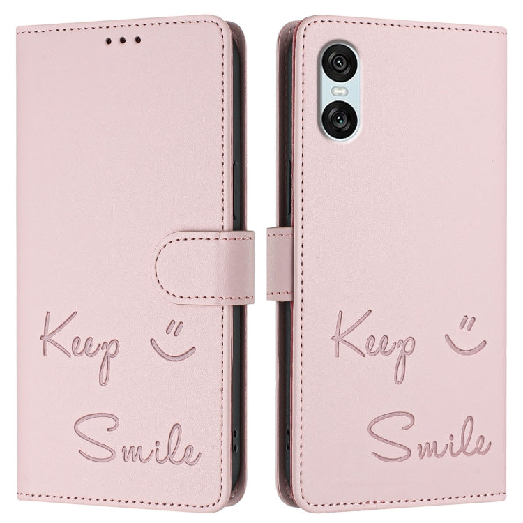 For Sony Xperia 10 VI Smile Embossing RFID Leather Phone Case