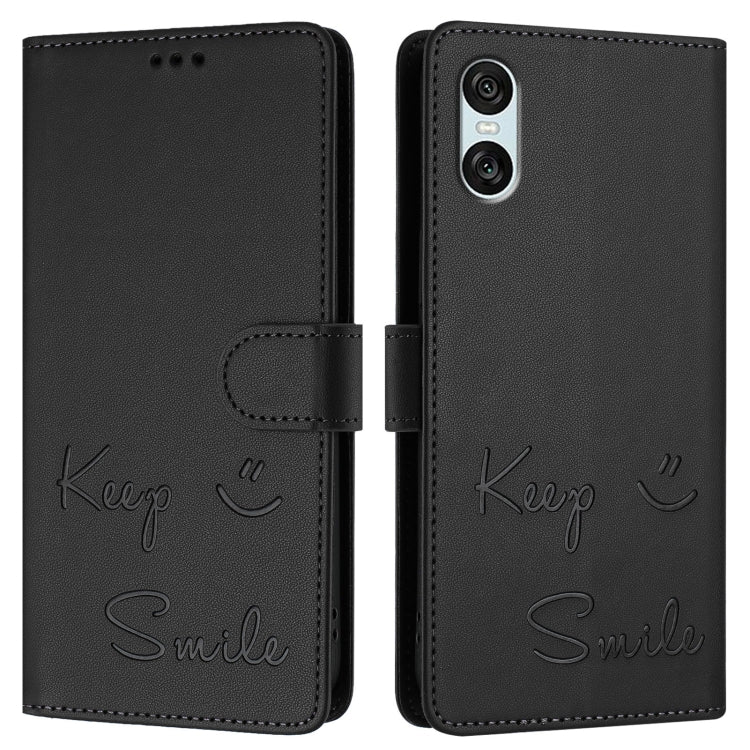 For Sony Xperia 10 VI Smile Embossing RFID Leather Phone Case
