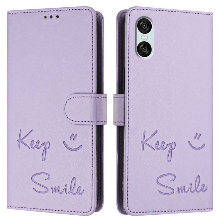 For Sony Xperia 10 VI Smile Embossing RFID Leather Phone Case