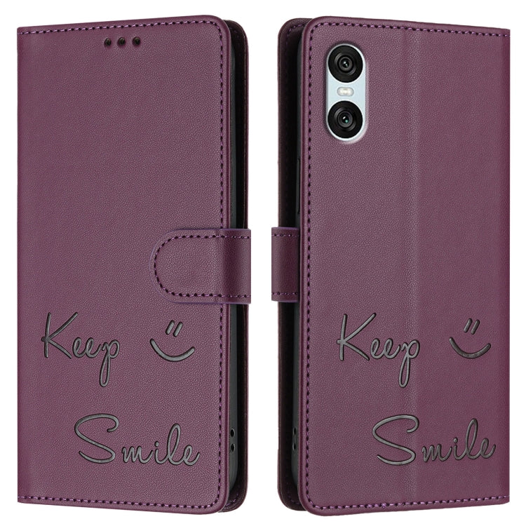 For Sony Xperia 10 VI Smile Embossing RFID Leather Phone Case