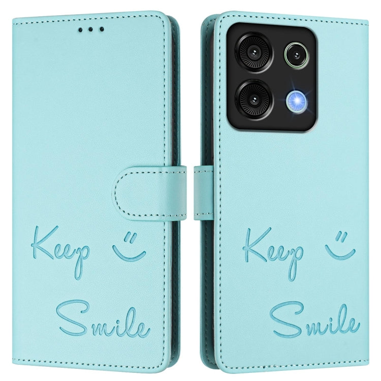 For Umidigi G9 5G Smile Embossing RFID Leather Phone Case