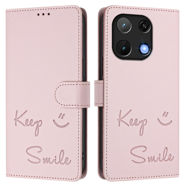 For Umidigi Note 90 Smile Embossing RFID Leather Phone Case