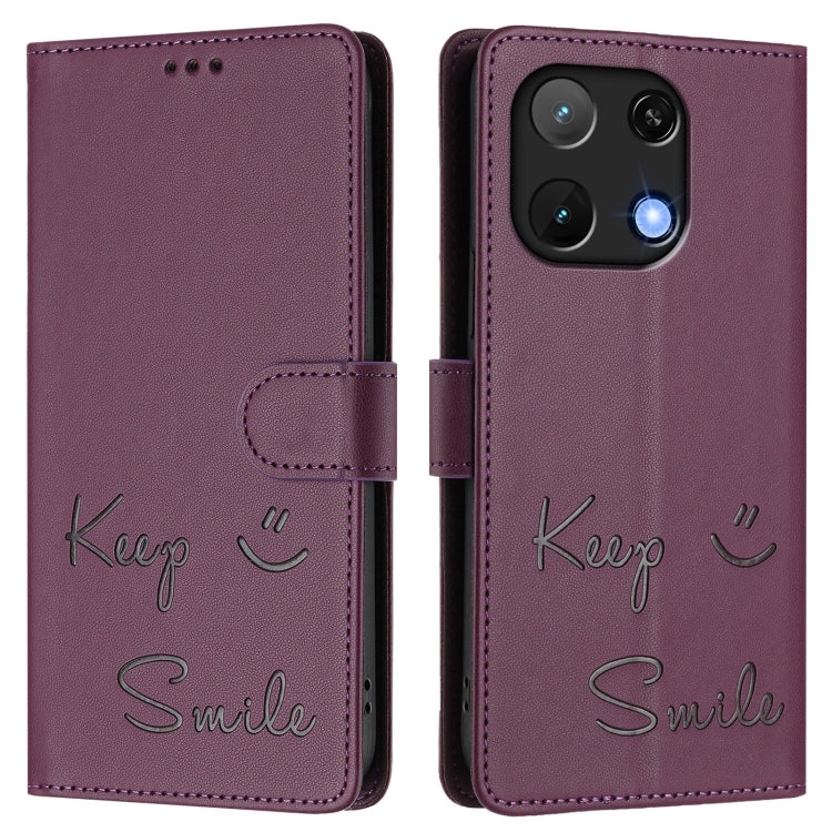 For Umidigi Note 90 Smile Embossing RFID Leather Phone Case
