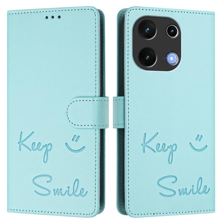 For UMIDIGI Note 100 Smile Embossing RFID Leather Phone Case
