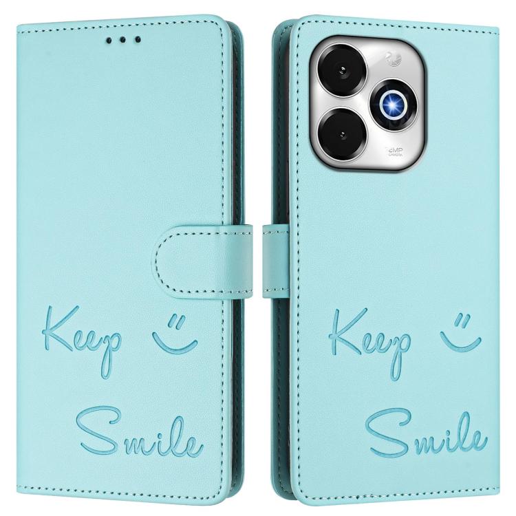 For UMIDIGI G100x 5G / 4G Smile Embossing RFID Leather Phone Case