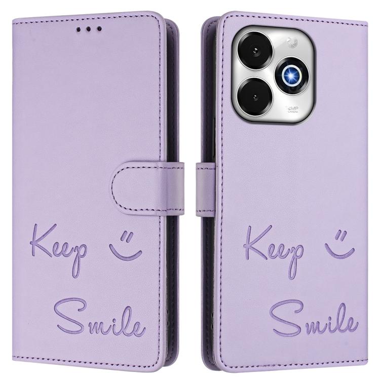 For UMIDIGI G100x 5G / 4G Smile Embossing RFID Leather Phone Case