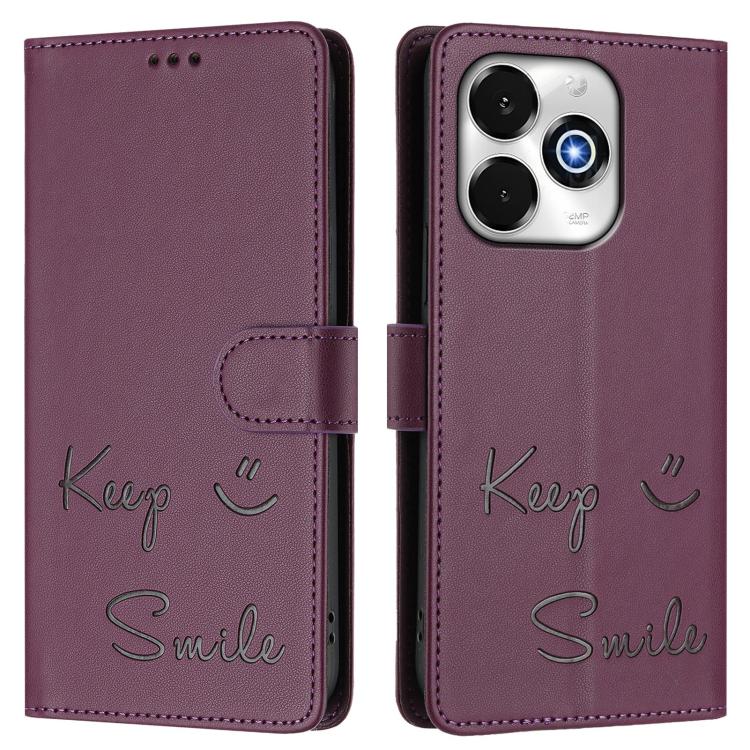 For UMIDIGI G100x 5G / 4G Smile Embossing RFID Leather Phone Case