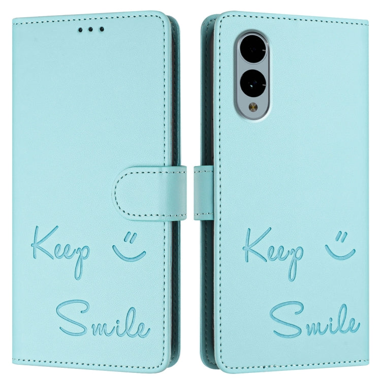 For Fujitsu Arrows We2 Smile Embossing RFID Leather Phone Case