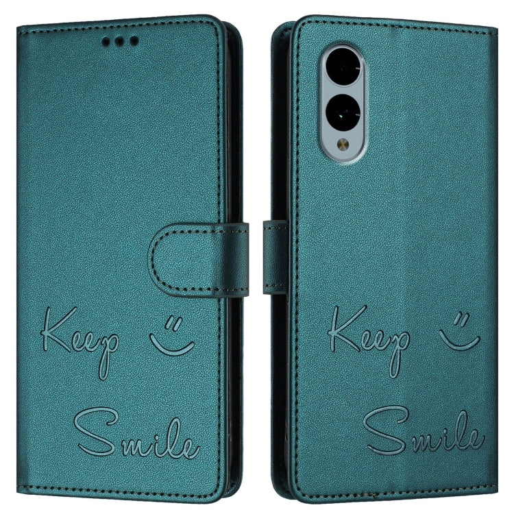 For Fujitsu Arrows We2 Smile Embossing RFID Leather Phone Case