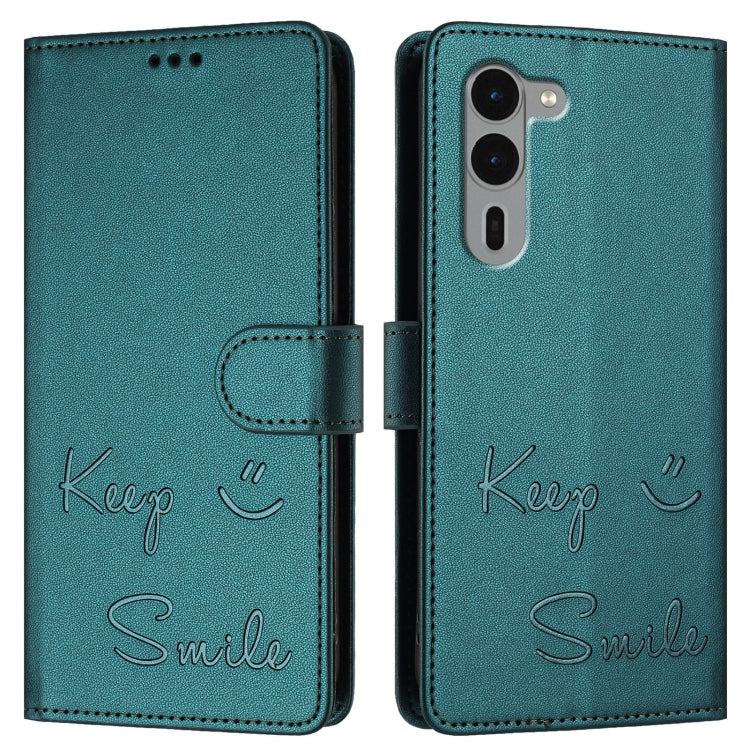 For Fujitsu Arrows We2 Plus Smile Embossing RFID Leather Phone Case
