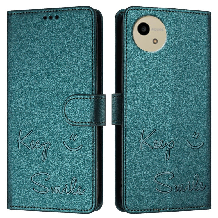 For Sharp Aquos wish4 Smile Embossing RFID Leather Phone Case