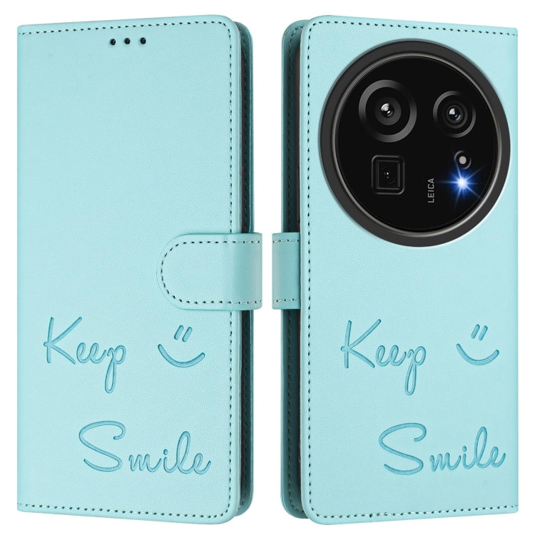 For Sharp Aquos R9 Pro Smile Embossing RFID Leather Phone Case
