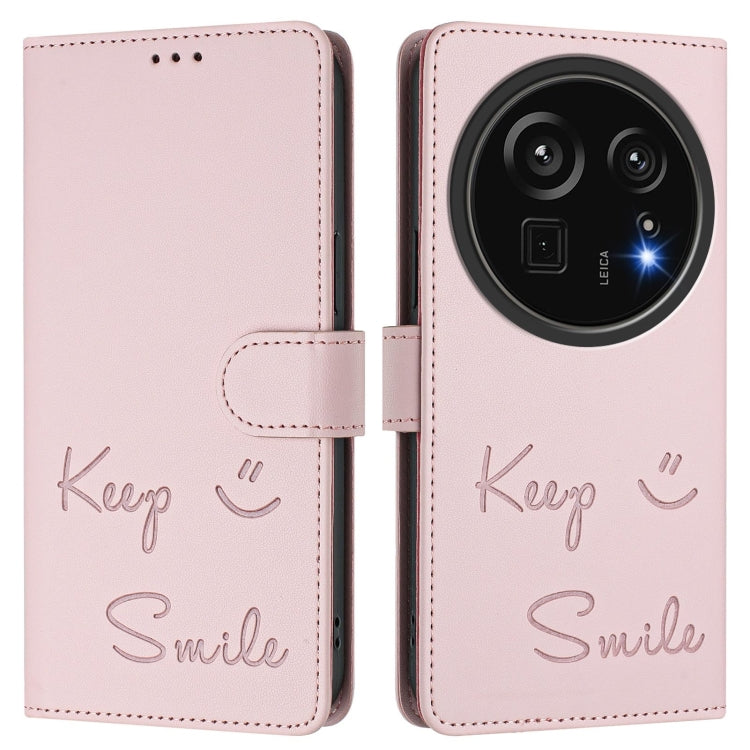 For Sharp Aquos R9 Pro Smile Embossing RFID Leather Phone Case