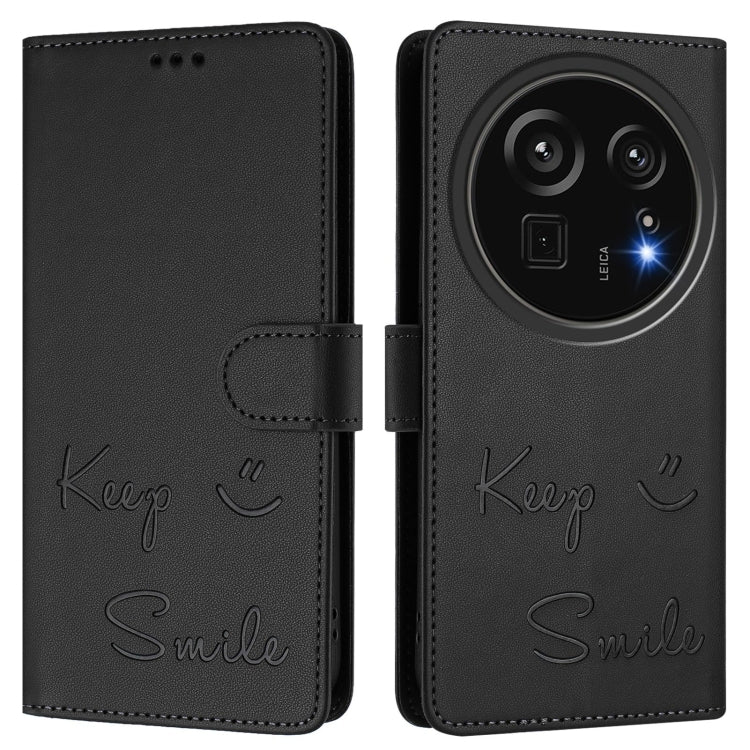For Sharp Aquos R9 Pro Smile Embossing RFID Leather Phone Case