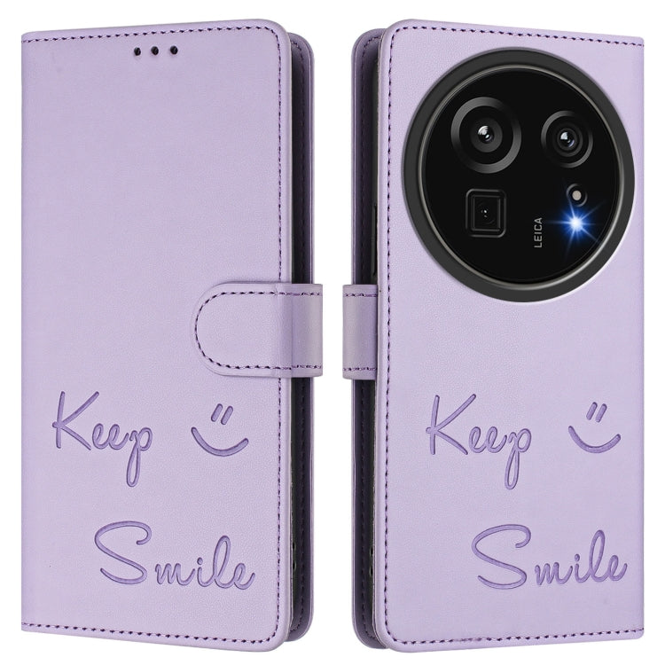 For Sharp Aquos R9 Pro Smile Embossing RFID Leather Phone Case