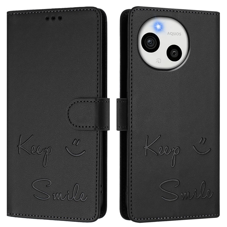 For Sharp Aquos Sense9 Plus Smile Embossing RFID Leather Phone Case