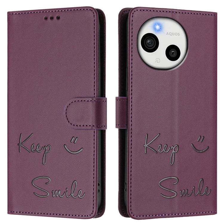 For Sharp Aquos Sense9 Plus Smile Embossing RFID Leather Phone Case