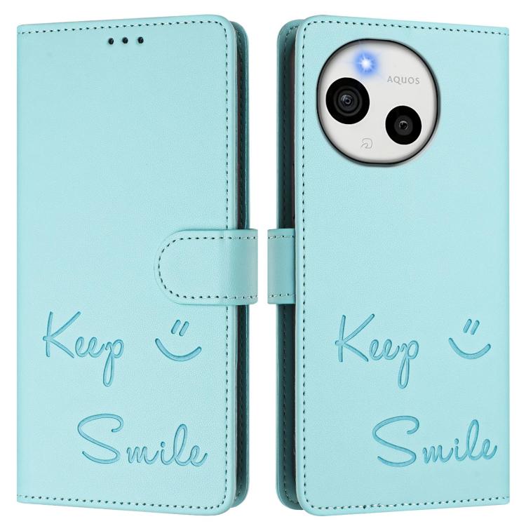 For Sharp Aquos Sense10 Smile Embossing RFID Leather Phone Case