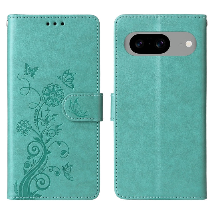 For Google Pixel 8 Embossed Butterfly Flowers Leather Phone Case