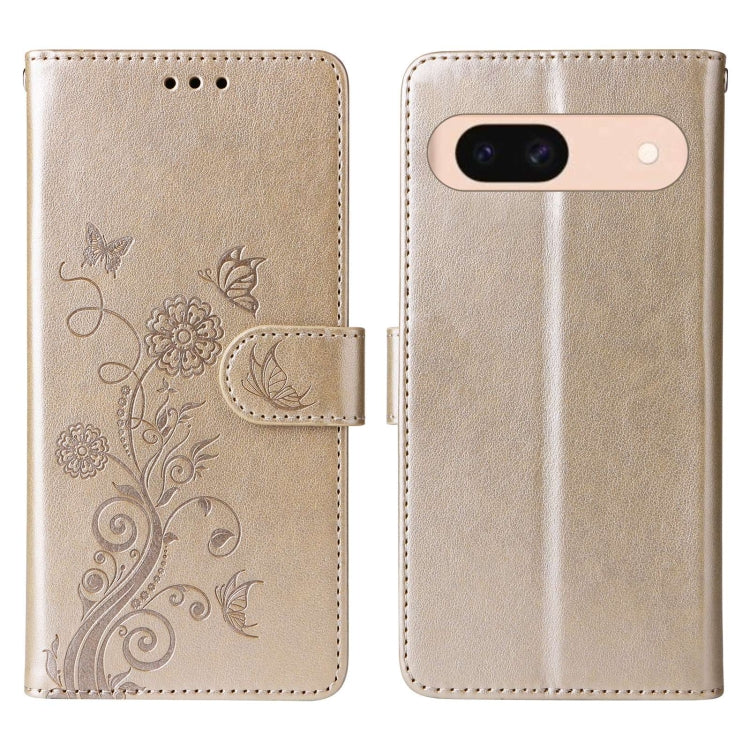 For Google Pixel 8a Embossed Butterfly Flowers Leather Phone Case
