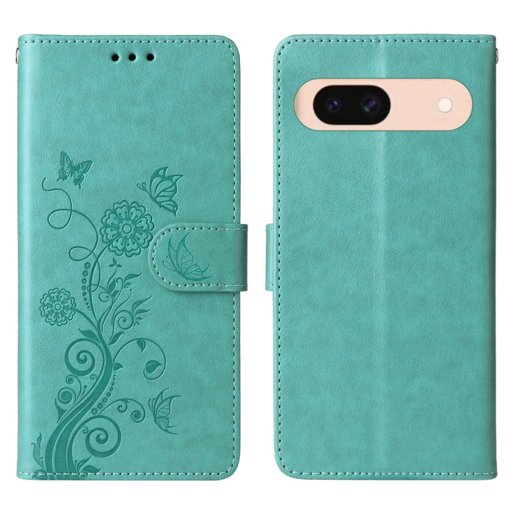 For Google Pixel 8a Embossed Butterfly Flowers Leather Phone Case