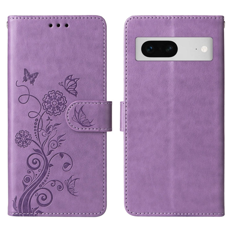 For Google Pixel 7 Pro Embossed Butterfly Flowers Leather Phone Case