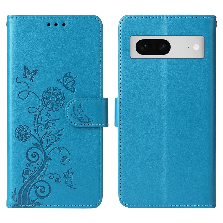 For Google Pixel 7 Pro Embossed Butterfly Flowers Leather Phone Case