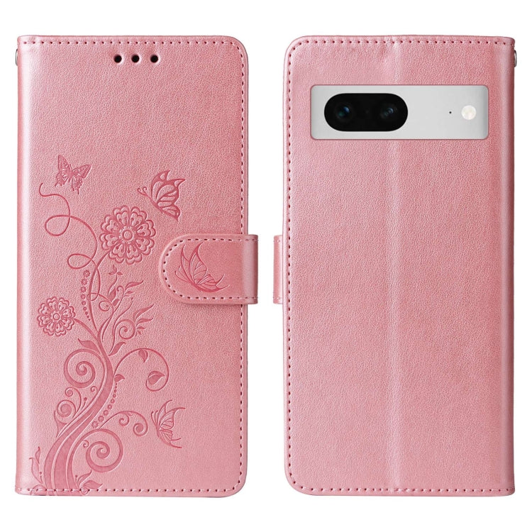 For Google Pixel 7 Pro Embossed Butterfly Flowers Leather Phone Case